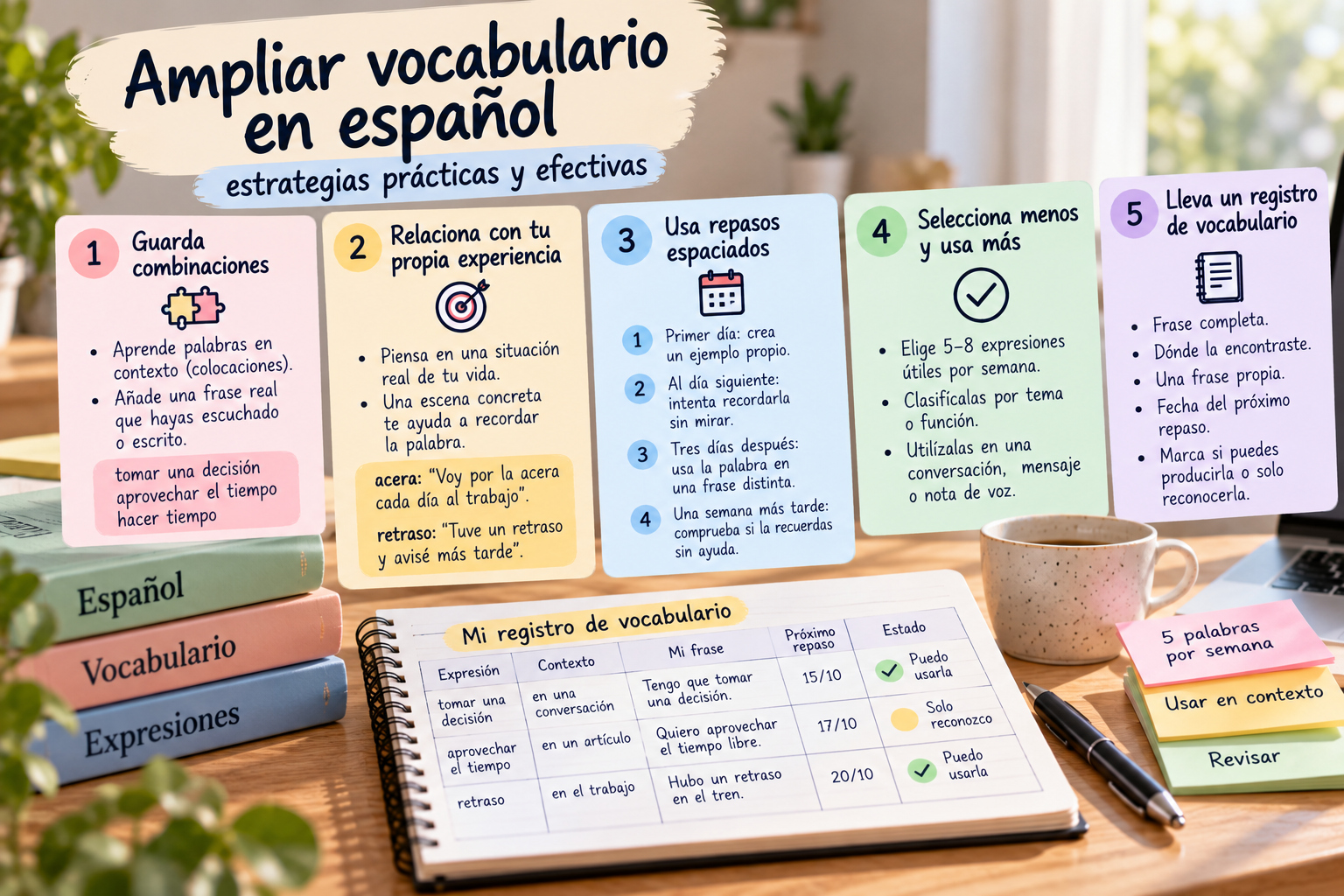 Cómo ampliar vocabulario en español sin traducir palabra por palabra