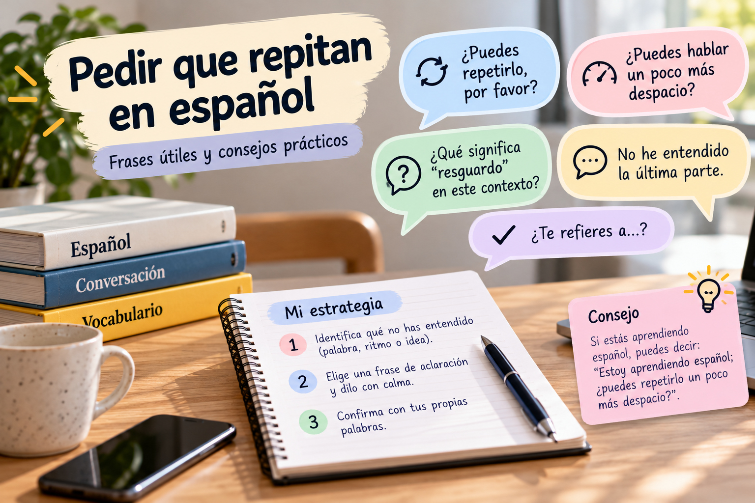Cómo pedir que repitan o hablen más despacio en español