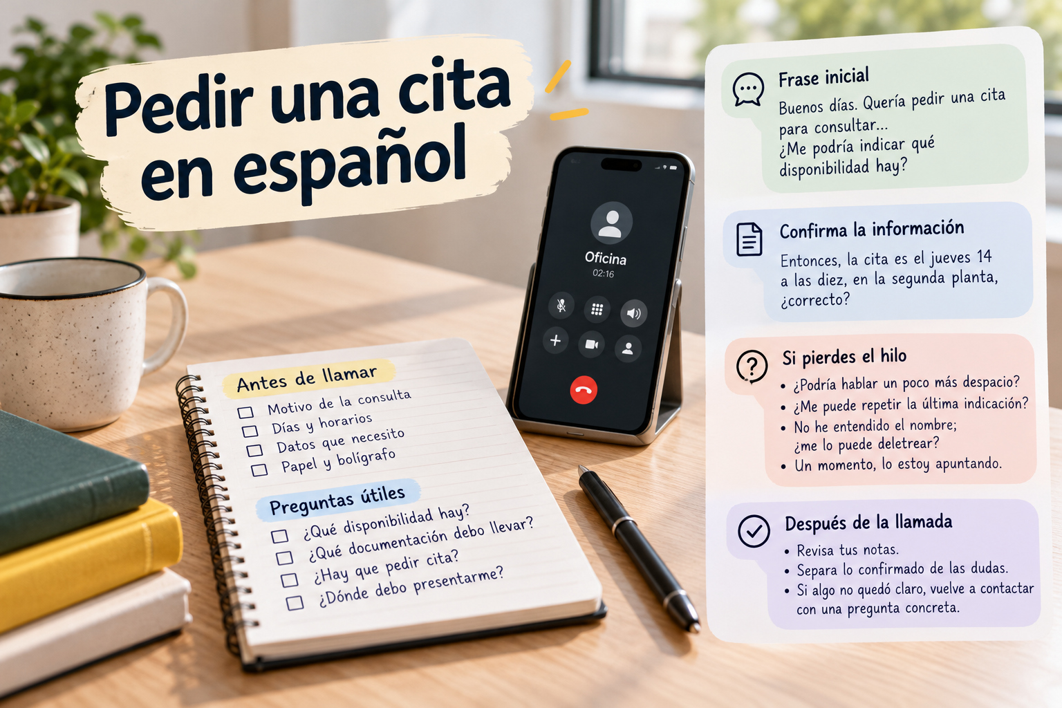 Cómo pedir una cita y explicar una gestión en español en Barcelona