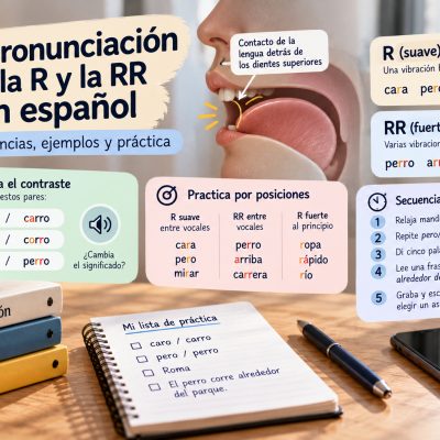 Pronouncing R and RR in Spanish: progressive exercises